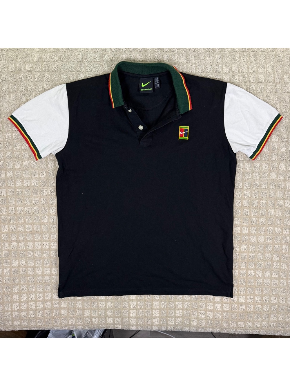 Nike Tennis Polo Shirt Black White L